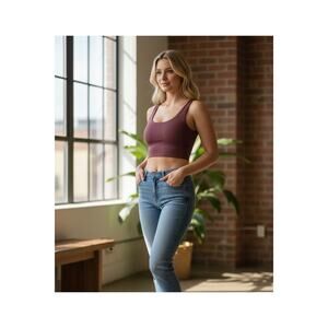 New with Tags Crissova Made For Mothers Mauve Cropped Tank Top Medium